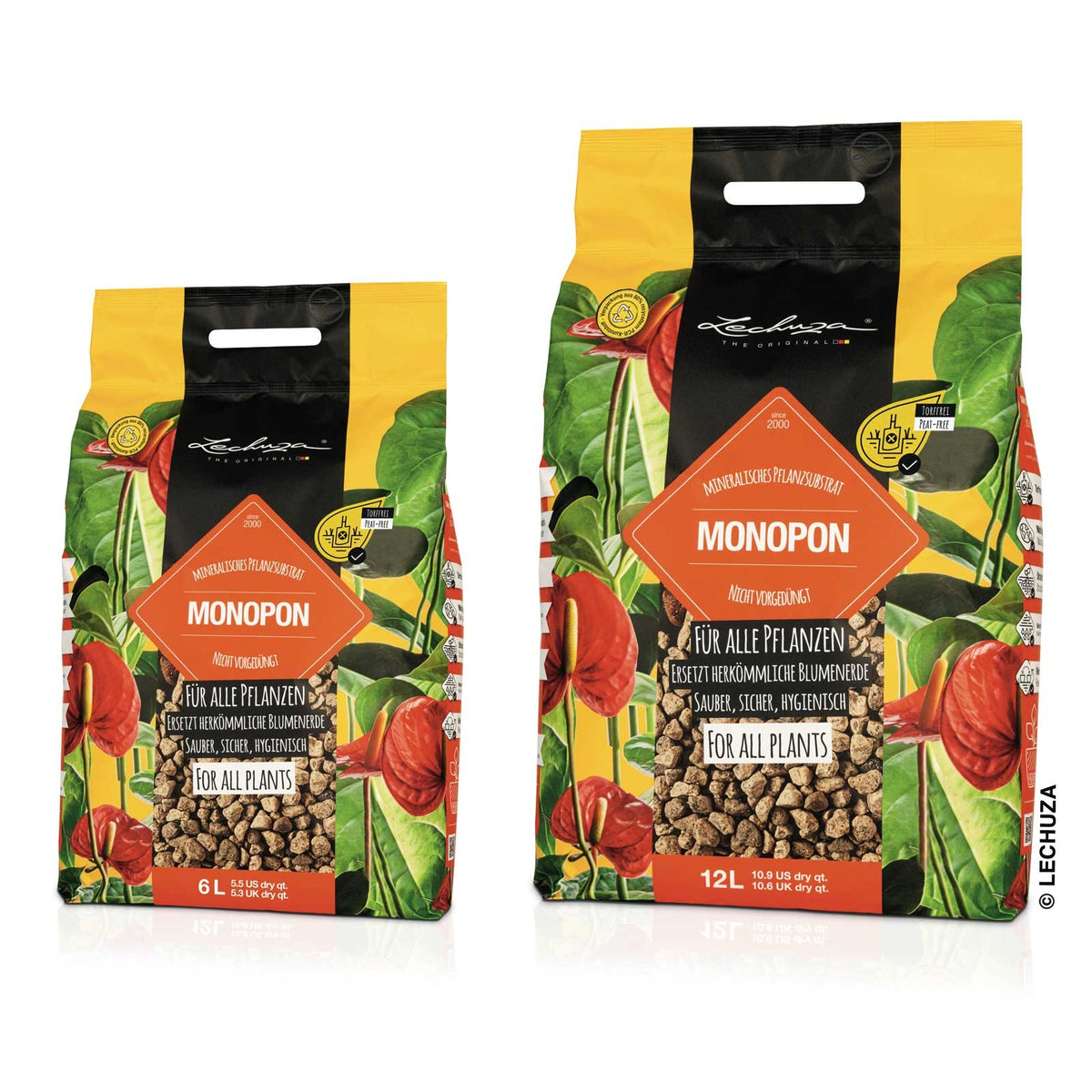 LECHUZA MonoPon, a peat-free mineral substrate made from natural pumice
