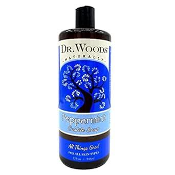 Peppermint Castile Soap 1L, a vegan multi-use liquid soap on a coconut and olive oil base