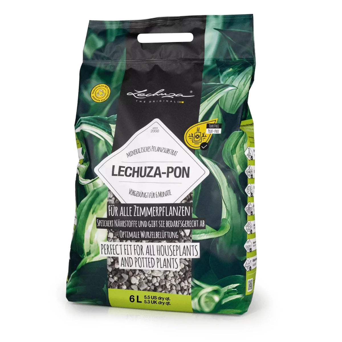 LECHUZA Pon mineral potting mix, granules of zeolite, pumice and lava rock