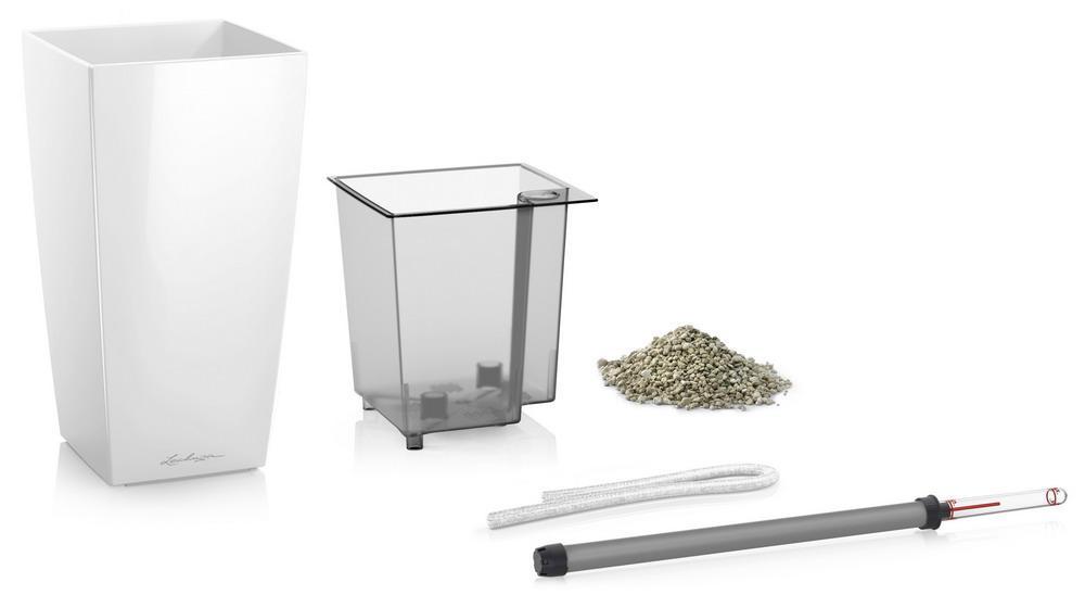 LECHUZA Mini Cubi, a compact self-watering planter with water level indicator and 0.8L reservoir