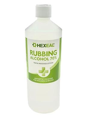 Isopropyl Alcohol 70%, a bottle of rubbing alcohol used as a cleaner and disinfectant